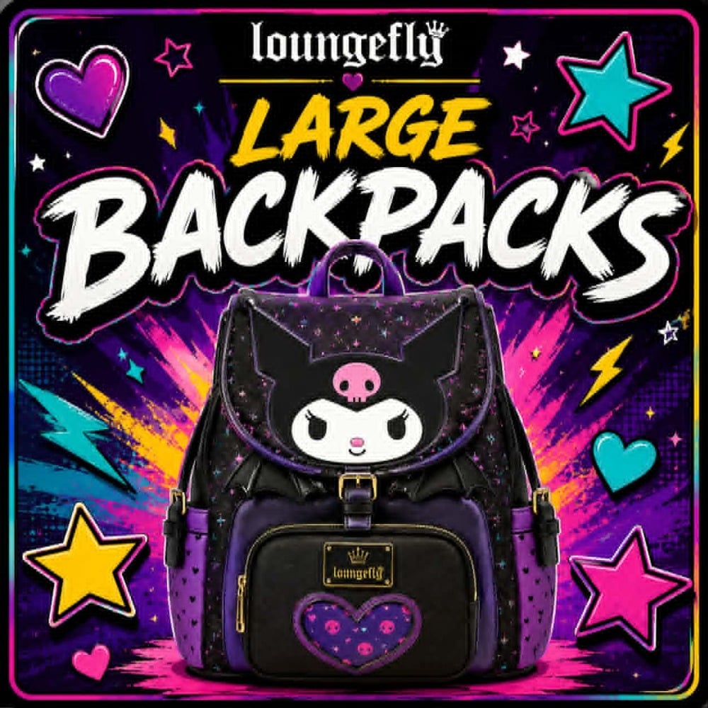 Loungefly large backpack with a character flap